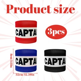 Grosion 3Pcs Football Captains Armband,Adjustable Elastic Captain Armband Football,Kids Captain Armband,Sports Arm Band Captain Armbands for Football Training Adult & Youths(Blue Black Red)