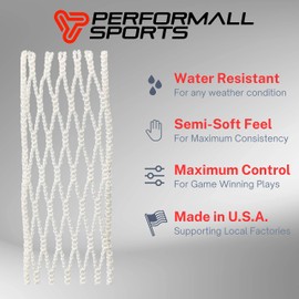 Performall Sports Dyna Lacrosse Mesh 6D Diamond Semi-Soft White
