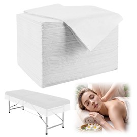 100 Pcs/Pack Disposable Bed Sheets, 31" x 71" Non Woven Massage Table Sheets Covers for Spa, Beauty Salon, Tattoos, Hotels, Travel (White)