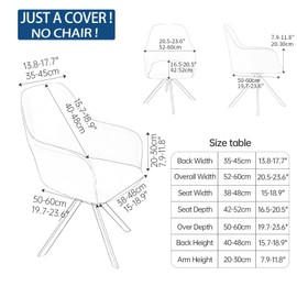 Iauddy Swivel Armchair Accent Dining Chair Cover for Office, Stretch Mid-Back Office Desk Chair Sliopcover Leisure Arm Chair Protector with arms for Living Room