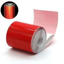 BigTron Premium Quality Reflective Tape, Safety Warning Tape, Weatherproof, Anti-Upturned, 2 Rolls, 5 cm x 3 m (Red)