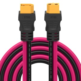 sovunis XT60 Extension Cable 12AWG XT60 to XT60 Cable with Male to Female Connector for RC Battery Portable Power Station Solar Panel (0.5M/1.6FT)