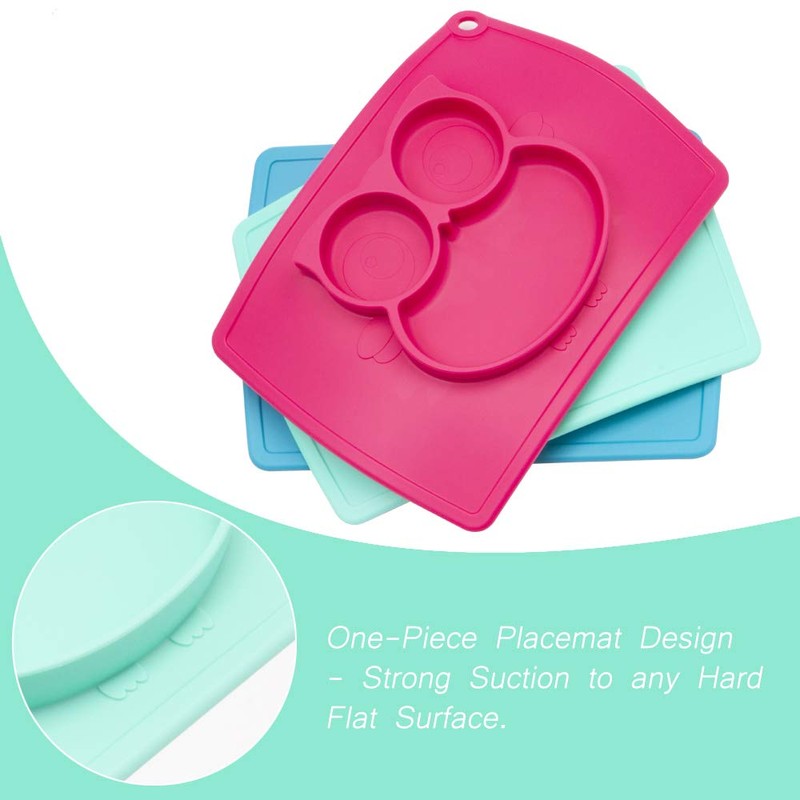 Qshare Toddler Plate, Portable Baby Plate for Toddlers and Kids,