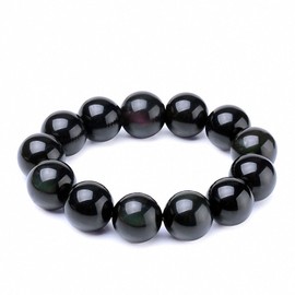 Fine Natural Golden Obsidian Charm for Luck in Work, Money and Relationships, Amulet Bracelet, Purification stones, Power Stone, Bracelet - blk