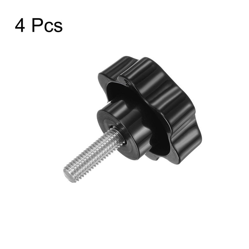 sourcing map 4pcs Star Knobs M8 x 25mm 304 Stainless