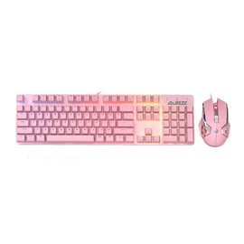 A-jazz Ajazz Mechanical Keyboard Mouse Combo USB Wired Gaming Keyboard Mouse Set 104