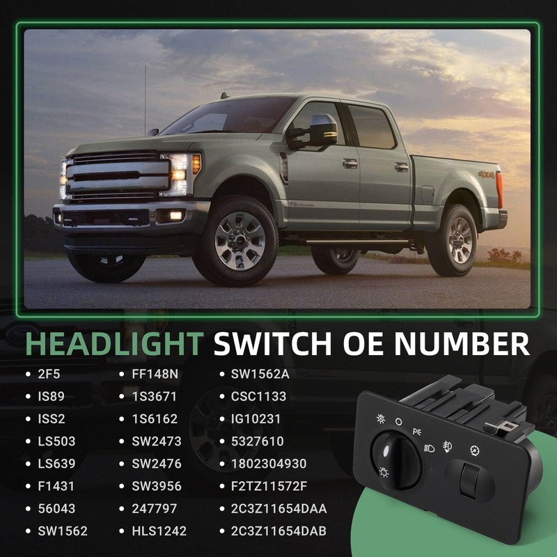 VORGENS Headlight Switch, Fit for Ford F-250/ F-350/ F-450/ F-550