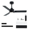 LANMEL 42'' Black Ceiling Fans with Lights and Remote, 6