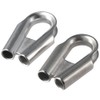 Fudeshe 2Pcs Stainless Steel Wire Rope Tube Thimble,Chicken Heart Ring,Wire