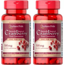 Puritan's Pride Puritans Pride Cranberry Fruit Concentrate 25,000mg (50 to 1)  2X60/ 1X120 Caps