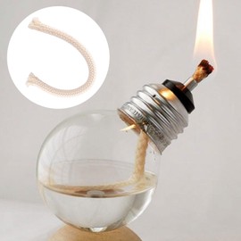 HINZIC 15pcs 1/4" Round Cotton Oil Lamp Wicks Replacement for Tiki Torches, Alcohol Candle Burner, Kerosene Lantern, Oil Lantern