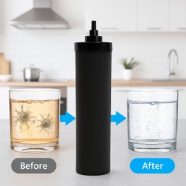 Nispira Premium Water Filter Black Element Cartridge Compatible with Berkey Countertop Water Purification System. Compared to Part BB9. 8 Filters