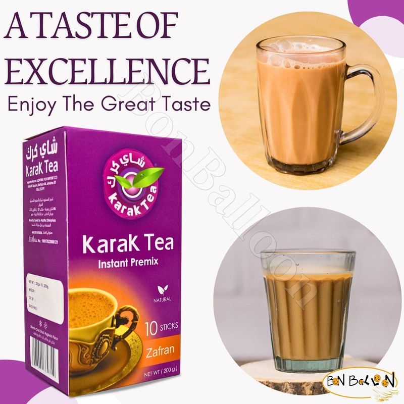 Karak Tea Instant Premix Saffron Zafran Natural Chai Powder Oriental