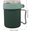 Taza de Desayuno Portátil con Tapa y Cuchara, Verde, Plástico