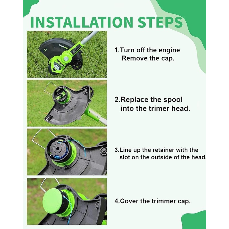 Eyoloty 3 Pack G24LT Spool Cover Compatible with Greenworks 24V