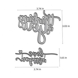 Thinking of You Cutting Dies, Love Miss You Words Die Cuts Metal Embossing Stencils Template Mould for Card Scrapbooking and DIY Craft Album Paper Card Decor