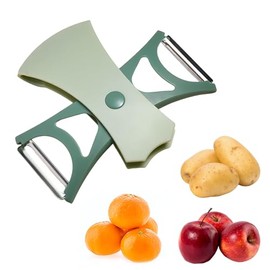 Trez Treamer Vegetable Peelers for Kitchen，2 in 1 Mutifunctional Rotating Shaft Veggie Potato Peelers for Apple Veggie Carrot (Green)