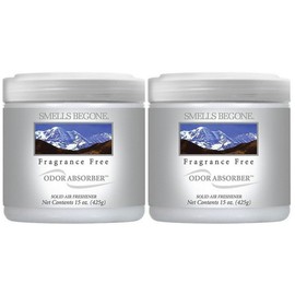 Smells Begone Air Freshener Odor Absorber Gel - Absorbs and Eliminates Odor in Pet Areas, Bathrooms, Cars, & Boats - Fragrance Free - 15 Ounce - 2 Pack
