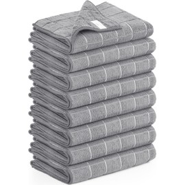 Utopia Towels - Microfiber Kitchen Towels, Super Absorbent 12 x 12 Inches, Durable, Soft, and Lint Free Dish Towels, Ideal for Cleaning Dishes, Pans, and Kitchen Appliance (8 Pack, Grey)