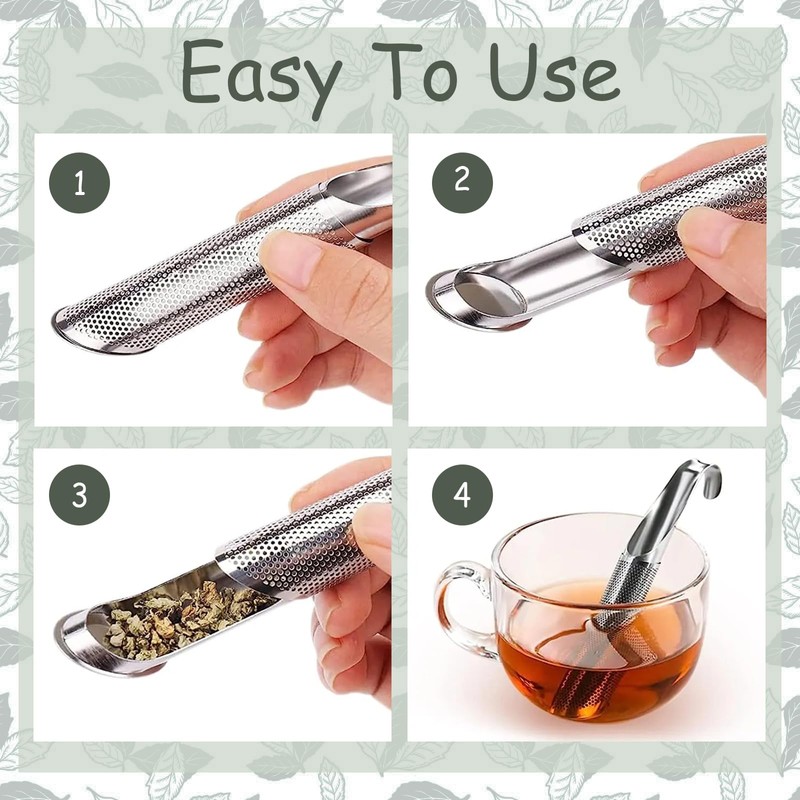 Pack of 2 Stainless Steel Tea Strainers, Fine Mesh Tea