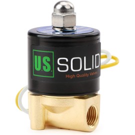 U.S. Solid 1/4" Brass Electric Solenoid Valve 110VAC Normally Closed VITON