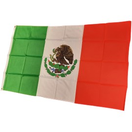 NWFlags Mexico Flag 5ft x 3ft 75d Premium Polyester Suitable For Flagpoles | Strong Polyester 5x3 foot material Mexican flag with Eyelets