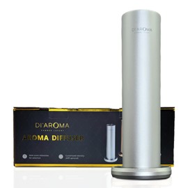 Di'Aroma Waterless Nebulizer Tower Diffuser for Aroma Oils Smart with Bluetooth App Control, Cold Air Technology, Odor Eliminator Oil for Home, Office, and Spa, Covers up to 1800 SqFt (Silver)