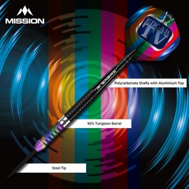 Mission | Matthew Edgar Darts | Steel Tip Darts Set | 90% Tungsten Barrel | Black PVD & Coral | Available in Multiple Weights. (21, Grams)