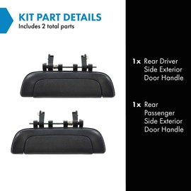 TRQ Left and Right Exterior Door Handle Set Drivers Side Compatible with 1995-2002 Suzuki Esteem