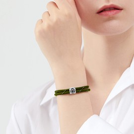 J.Endéar Tree of Life Nautical Bracelet for Women Men, Paracord 925 Sterling Silver Bracelet Waterproof Surf Sailing Summer Sea Beach Gift for Partner Surfer, Fathers Day Gift, Green