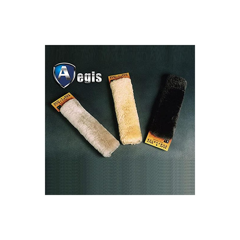 Aegis Cover Genuine Sheepskin Seat Belt Cover A Pair (Steel)