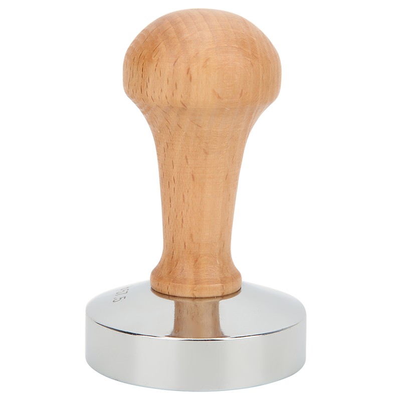 57.5mm Stainless Steel Base Coffee Powder Tamper with Wooden Handle