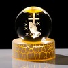 Movdyka Crystal Ball 6cm Praying Cross 3D Engraved Figurines with