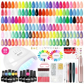 69PCS Gel Nail Kit with 48W U V Nail Lamp and Electric Nail Drill