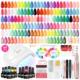 69PCS Gel Nail Kit with 48W U V Nail Lamp and Electric Nail Drill