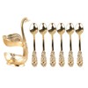 Coffee Spoon Holder Elegant Swan Shaped Alloy Mirror Polish Rich