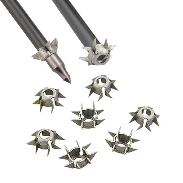 ZSHJG 25 Grain 8 Paw Judo Blunt Tip Archery Judo Broadheads Hunting Small Game Arrow Heads for Hunting Shooting Target 6/12 Pieces (12pcs)