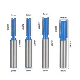 BIGP 8 Pieces 8 mm Shank Groove Cutter, 5 mm 6 mm 8 mm 10 mm 12 mm 14 mm 18 mm 20 mm Straight Milling Cutter Bits for Woodworking, Groove Chisel Bits