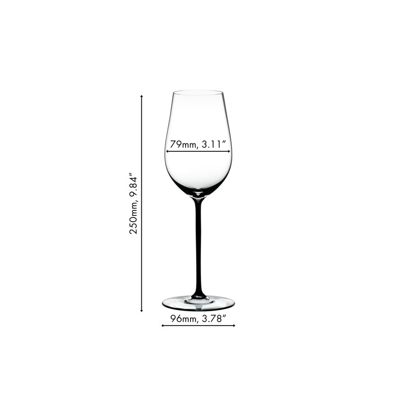 Riedel Fatto A Mano Riesling/Zinfandel Wine Glass, Black
