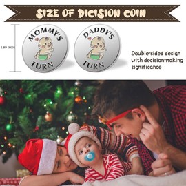 New Parent Decision Coin Funny Pregnancy Gifts for First Time Moms Dads, Cute New Parents Gift Mommy Daddy Couples Gift Ideas, Gag Gift for Baby Shower Birthday Fathers Day