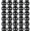 J.CARP 30Pcs Black Plastic Heavy Duty Cord Locks, Double Hole