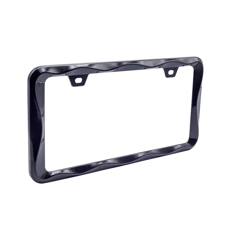 Creathome 3D Curly Wave Pattern Black License Plate Frame from