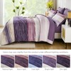 WONGS BEDDING 7 Piece King Comforter Set, Purple Striped King
