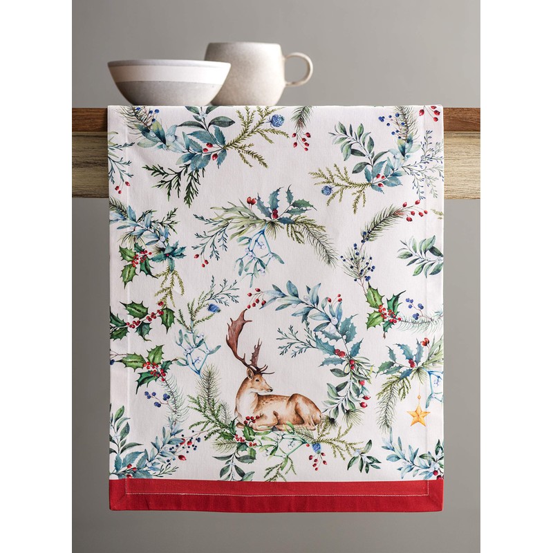 Maison d'Hermine Thanksgiving / Christmas Table Runner, 100% Cotton, 50