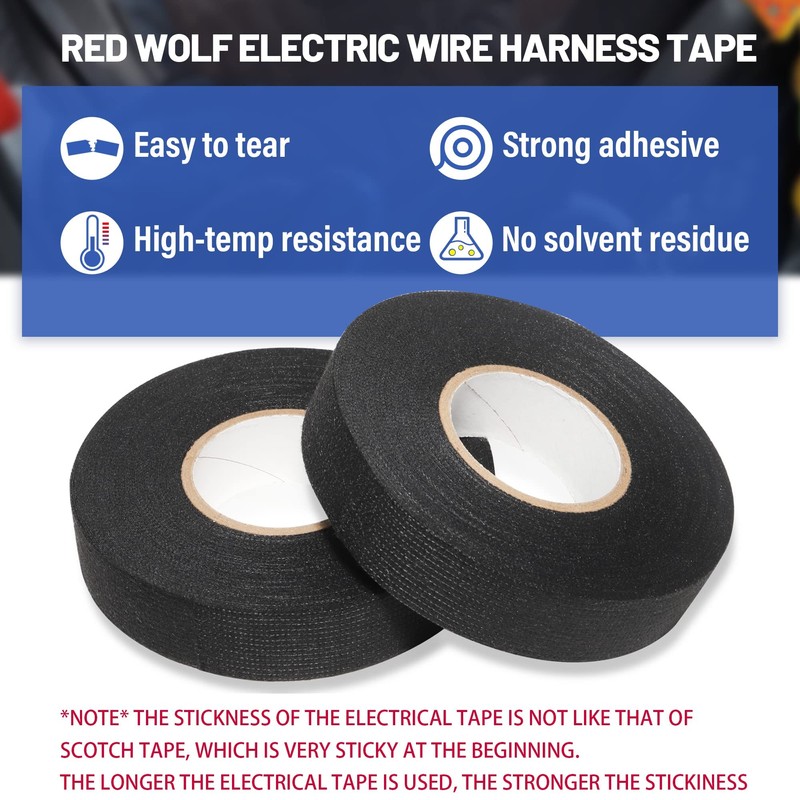 RED WOLF Wire Harness Tape Electric High Temp Wiring Cable