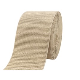 Banda elástica de punto ancho color caqui para coser de 3 pulgadas 5 yardas doble cara sarga tejida banda elástica de punto elástica pesada para coser banda de carrete para coser pantalones