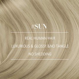 YoungSee Clip in Human Hair Extension Lace Clip in Hair Extensions Real Human Hair Ash Blonde Ombre Sunkissed Blonde Clip on Hair Extensions Human Hair Add Length and Volume 120G 7Pcs 22Inch