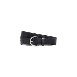 Madewell Women's Medium Perfect Leather Belt, Black And Silver, M