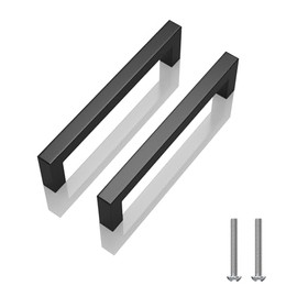 30 Pack 5 inch(128mm) Center to Center Matte Black Cabinet Pulls Stainless Steel Kitchen Cabinet Handles - Square Dresser Handles Drawer Pulls
