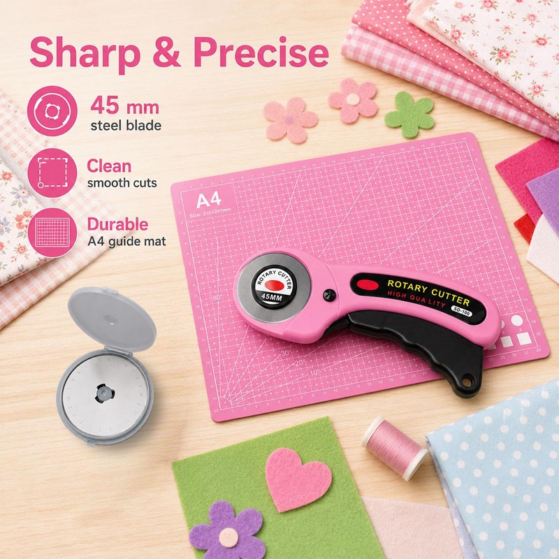 12 PCS Rotary Cutter, Durable Fabric Cutter for Sewing Quilting